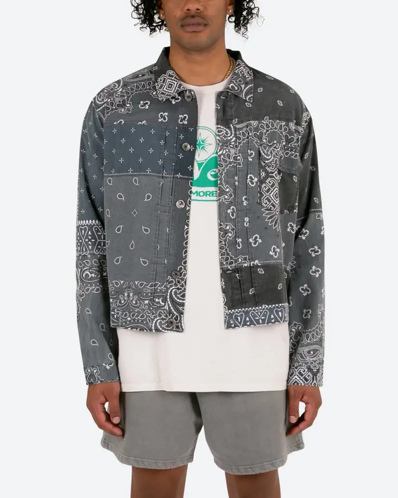 Mnml Bandana Trucker Shirt Black 1