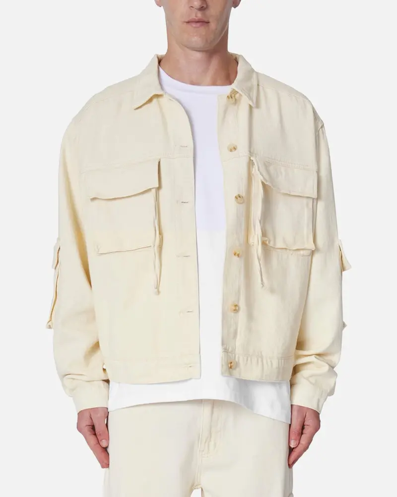 Mnml Brushed Twill Cargo Jacket Khaki 1