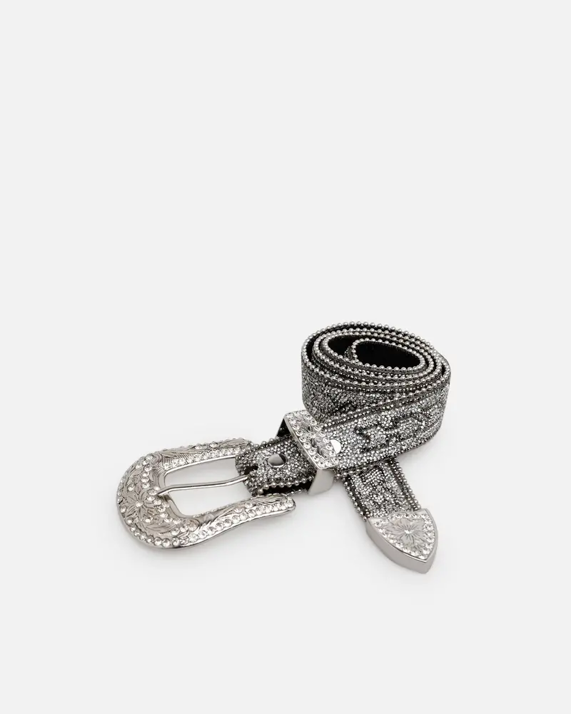Mnml Chevron Caviar Belt Silver 1