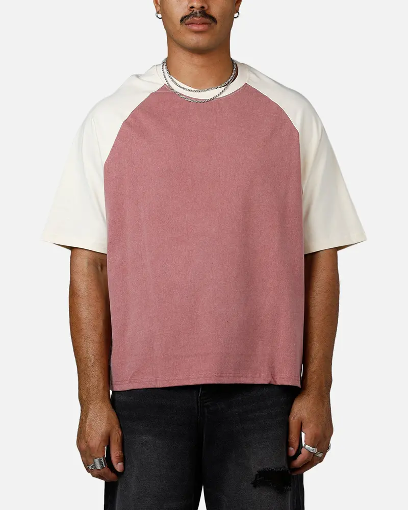 Mnml Contrast Raglan T-Shirt Burgundy/Off White 1