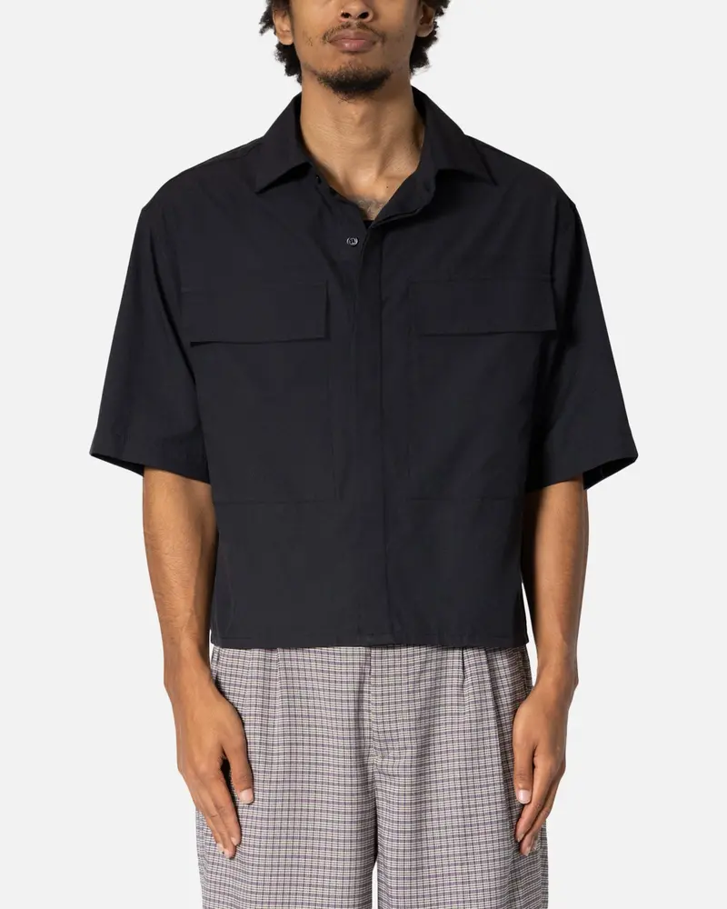 Mnml Cropped Short Sleeve Shirt Black 1