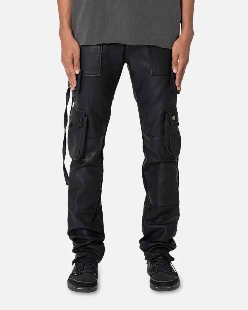 Mnml D152 Leather Cargo Pants Black 1