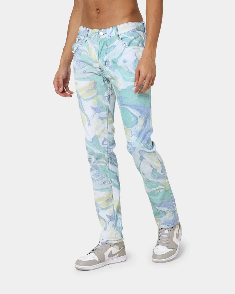 Mnml D433 Spill Denim Jeans Blue/White 1