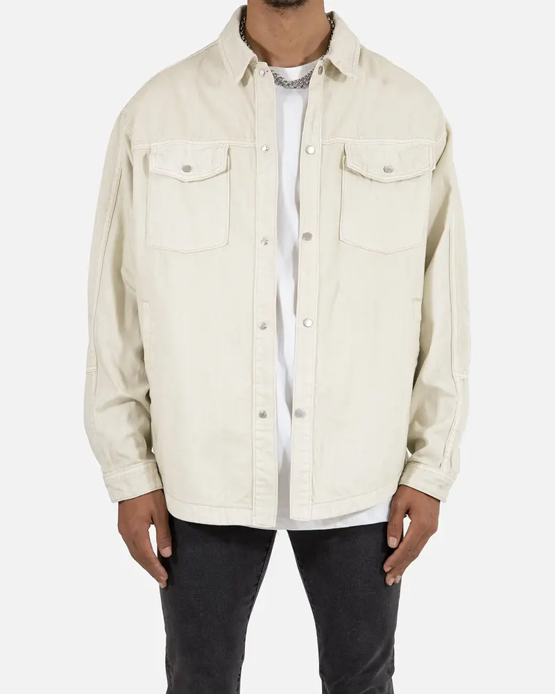 Mnml Denim Over Long Sleeve T-Shirt White 1
