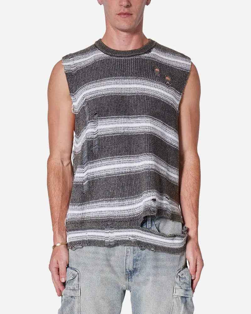 Mnml Destroyed Pullover Shirt Black/White 1