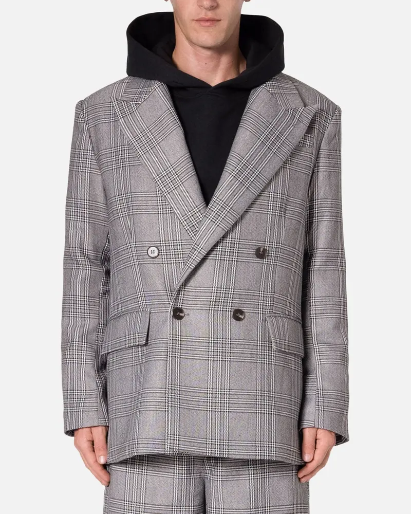 Mnml Double Breasted Suit Jacket Black/Grey 1