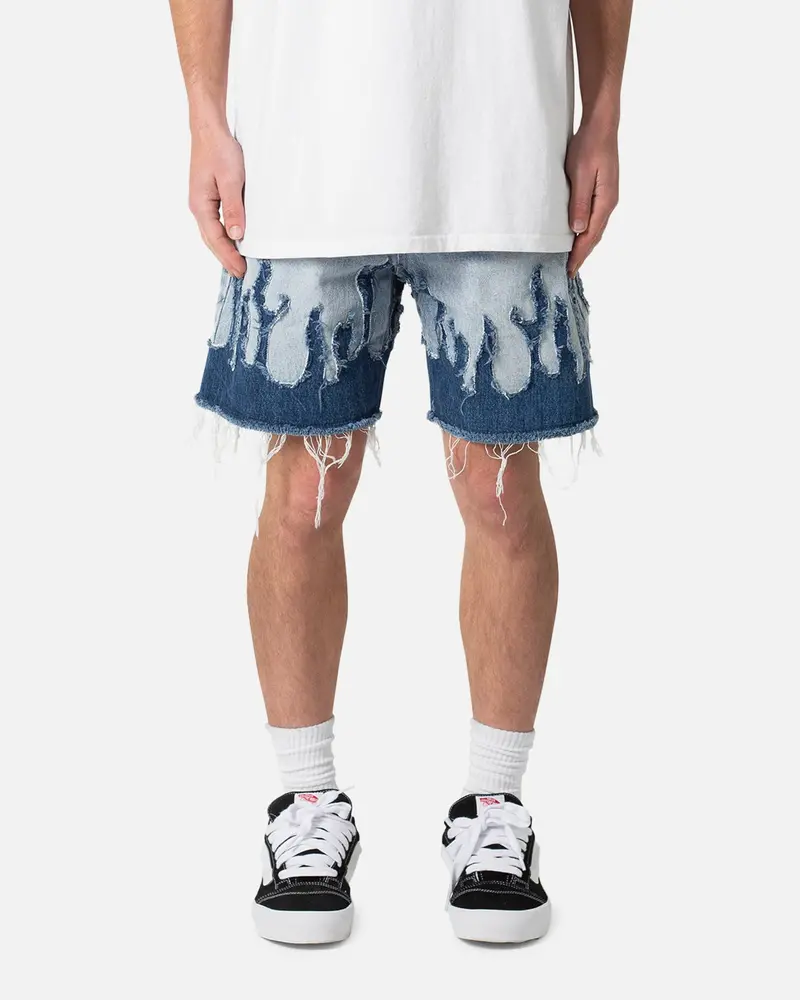 Mnml Flame Denim Shorts Blue 1
