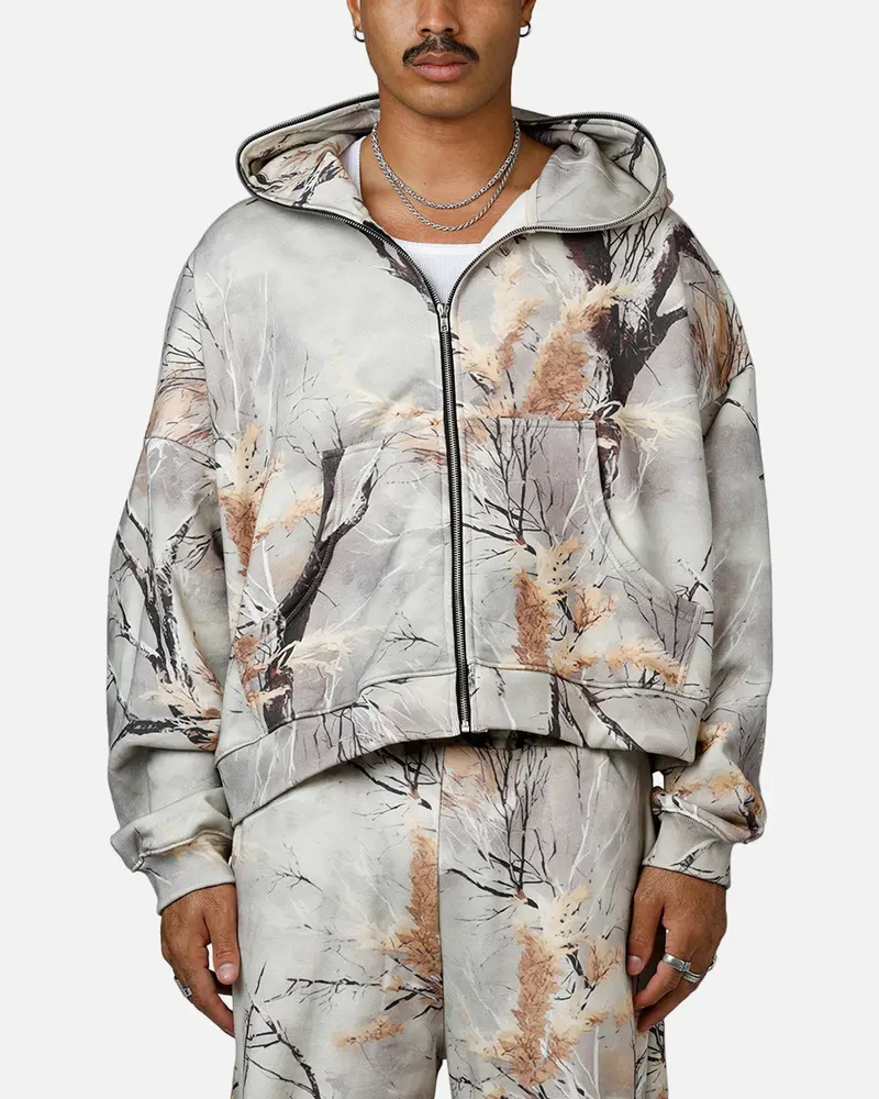 Mnml Full Zip Hoodie Snow Camo 1