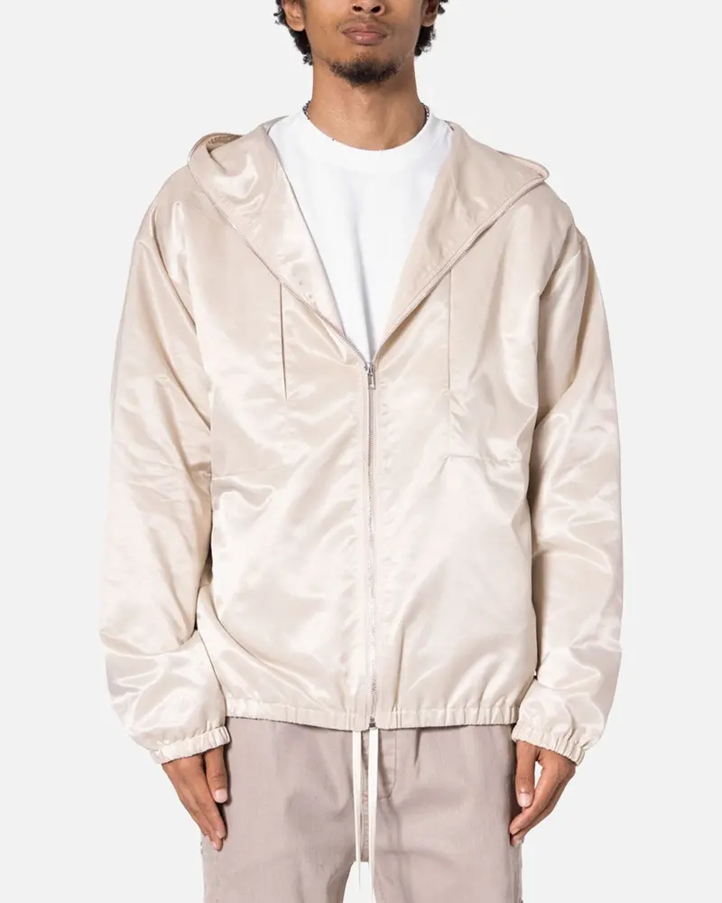 Mnml Full Zip Paneled Fight Jacket Stone 1