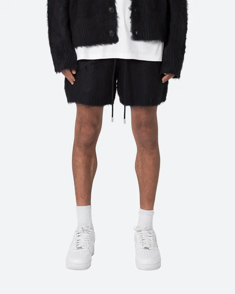 Mnml Fuzzy Sweat Shorts Black 1