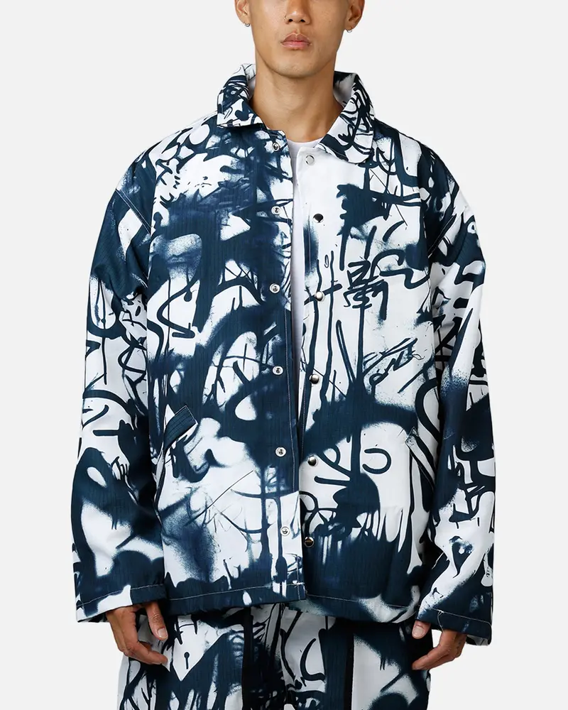 Mnml Graffiti Coach Jacket Black/White 1