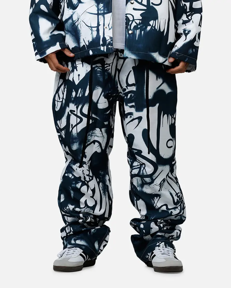 Mnml Graffiti Coach Pants Black/White 1
