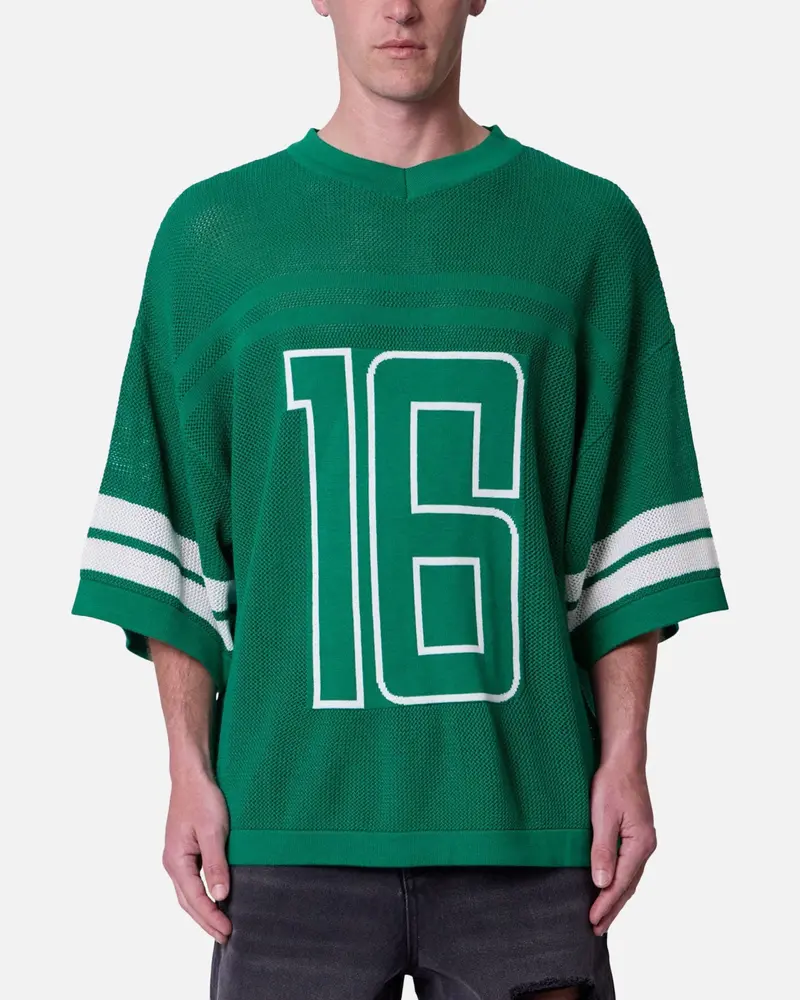Mnml Open Knit Varsity Jersey Kelly Green 1