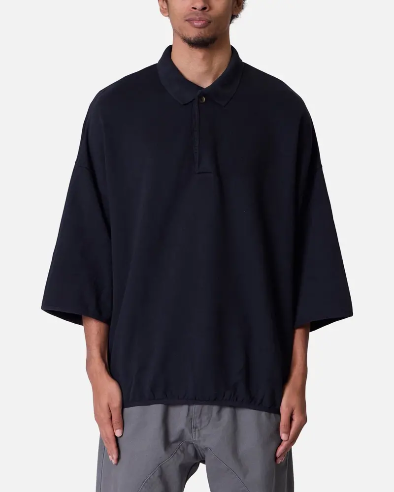 Mnml Oversized Knit Polo Shirt Black 1