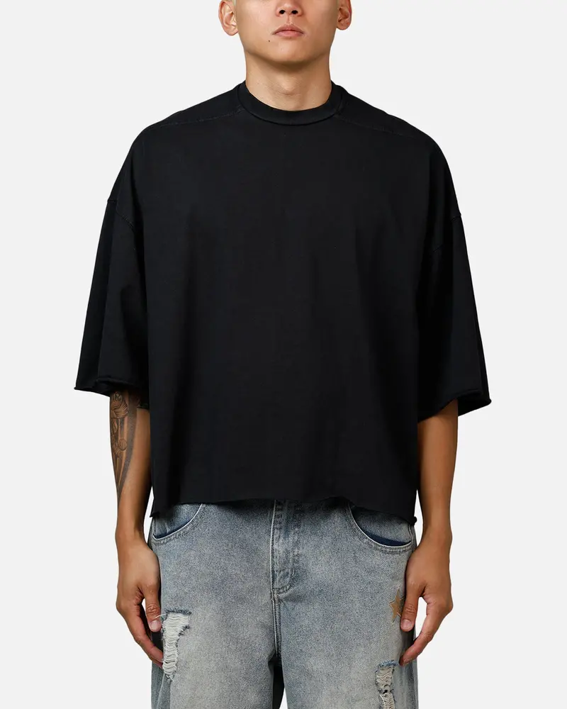 Mnml Oversized Raw Hem T-Shirt Washed Black 1