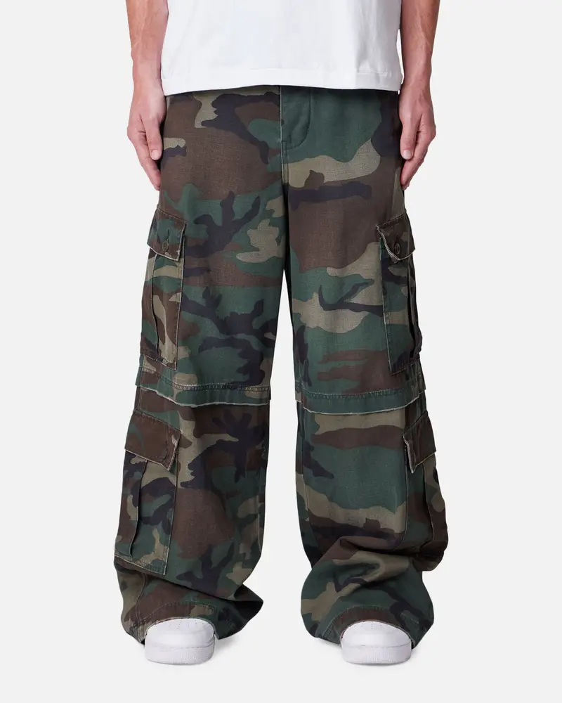 Mnml Rave Distressed Cargo Pants Distressed Camo 1