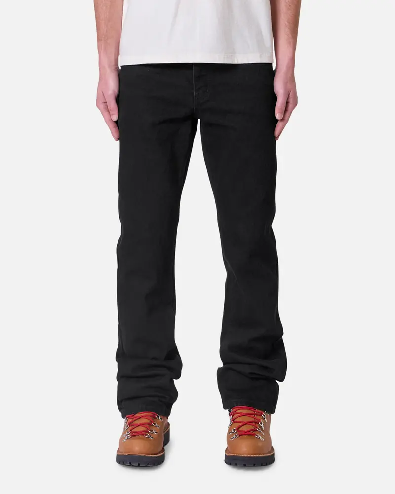 Mnml Raw Bootcut Denim Jeans Rinsed Black 1