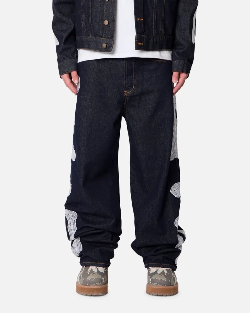 Mnml Raw Skeleton Baggy Denim Jeans Rinse Indigo 1