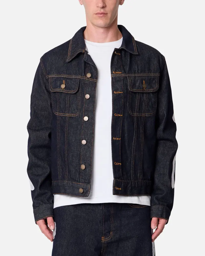 Mnml Raw Skeleton Trucker Jacket Rinse Indigo 1