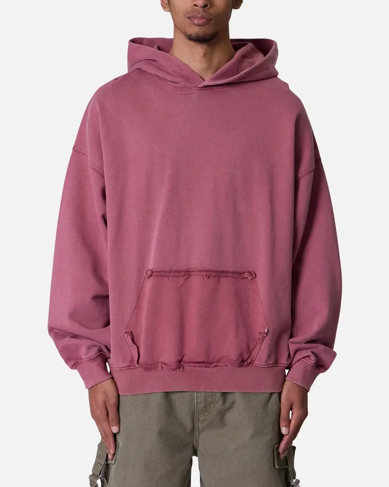 Mnml Raw Stitch Hoodie Purple 1