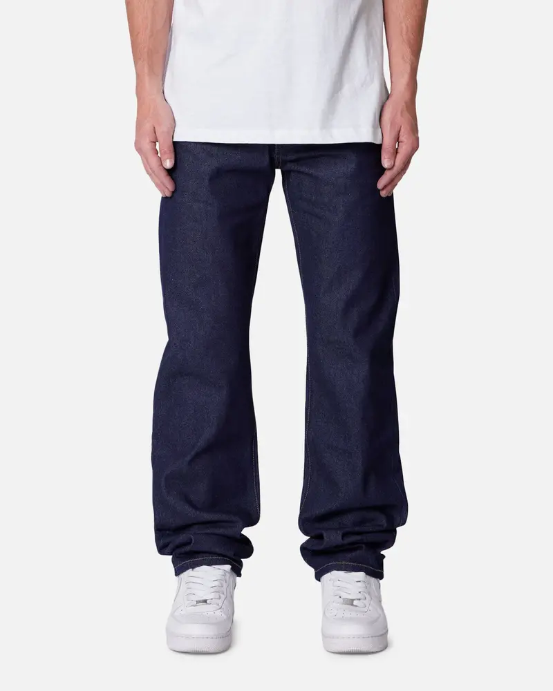Mnml Raw Straight Denim Jeans Rinsed Indigo 1