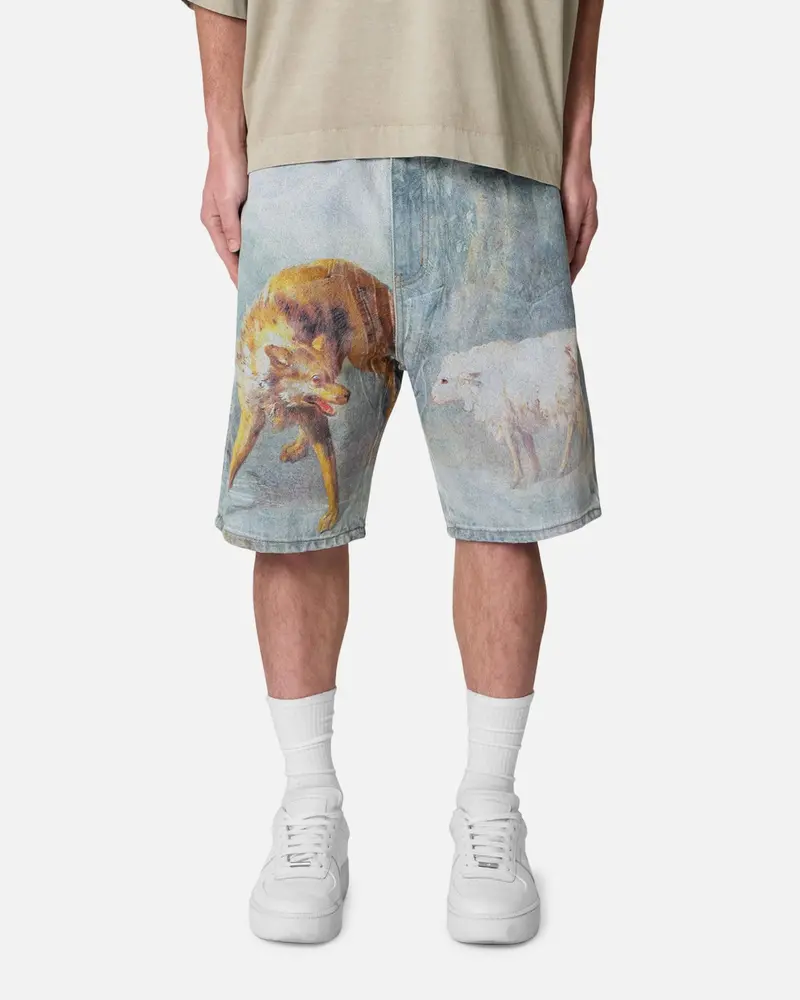 Mnml Sheep Hounded Denim Shorts Multi 1