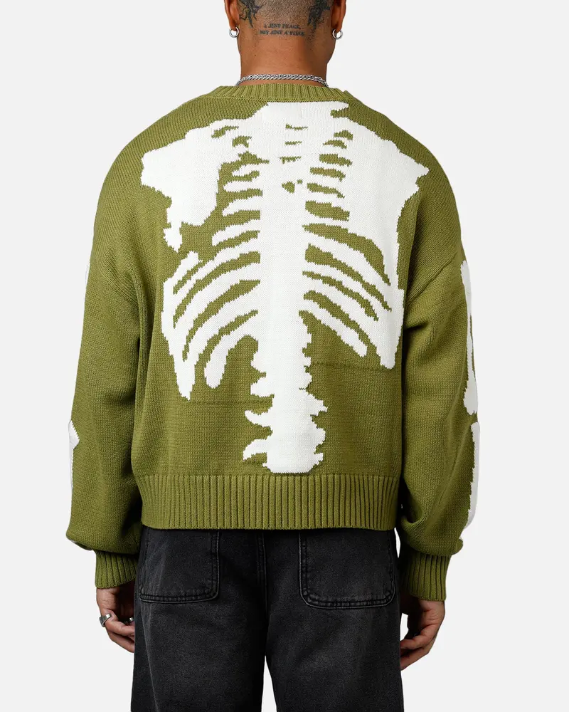 Mnml Skeleton Knit Sweater Moss 1