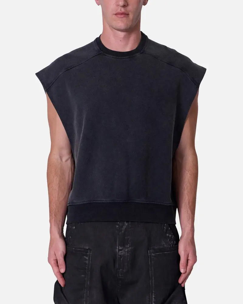 Mnml Sleeveless Rag Shirt Washed Black 1