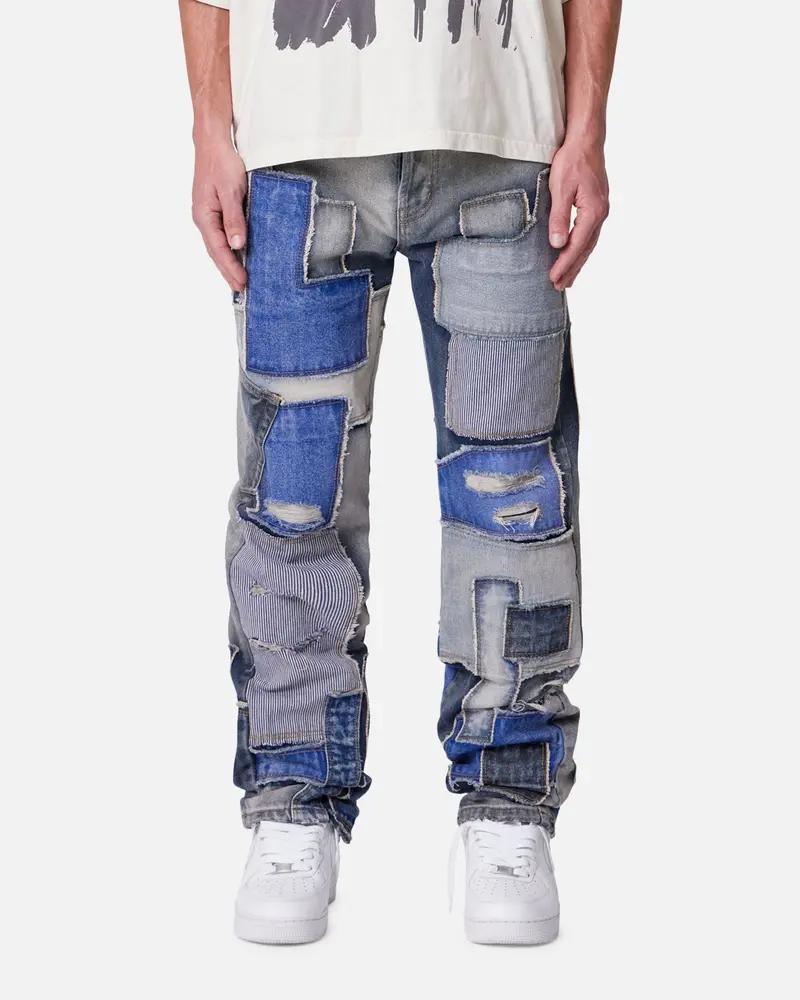 Mnml Straight Patchwork Jeans Multi 1