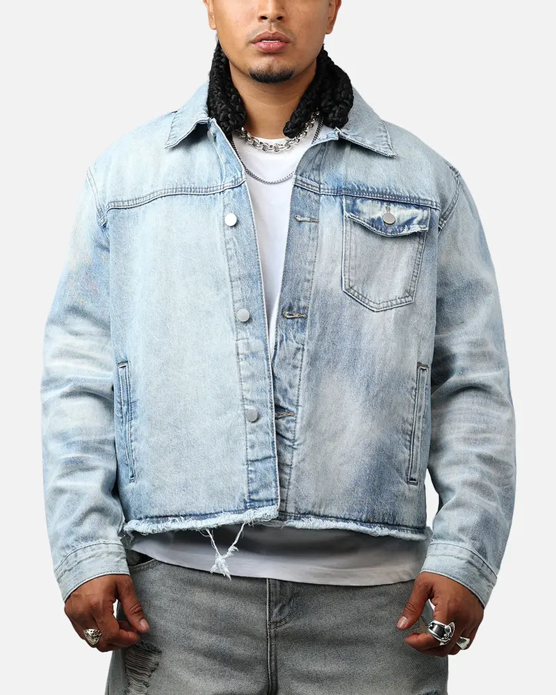 Mnml Sun Washed Denim Jacket Light Blue 1