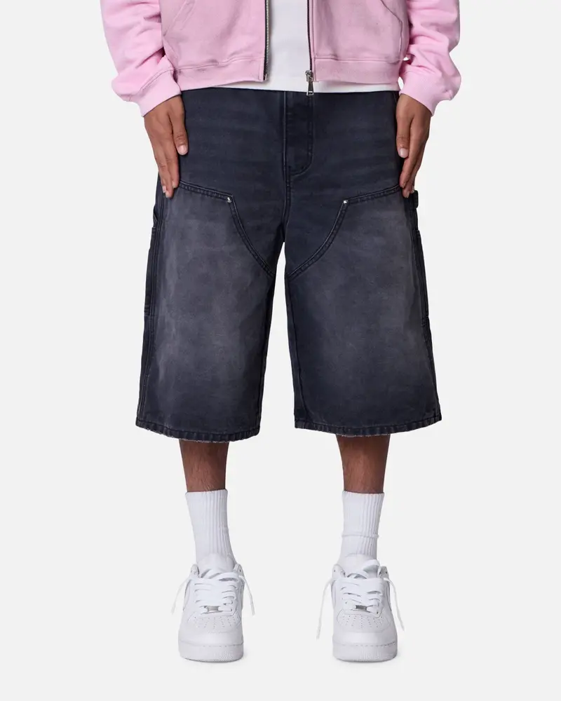 Mnml Ultra Baggy Carpenter Shorts Washed Black 1