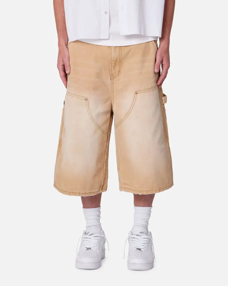 Mnml Ultra Baggy Carpenter Shorts Washed Tan 1