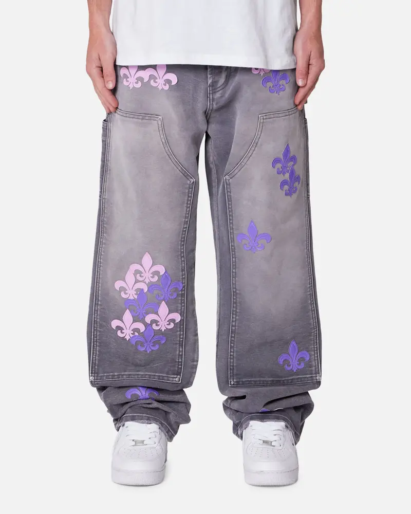 Mnml Ultra Baggy Fleur Carpenter Pants Grey 1