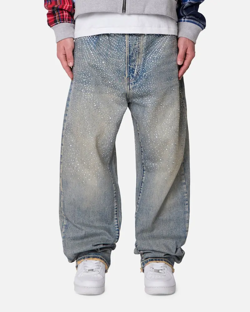 Mnml Ultra Baggy Gem Denim Jeans Blue 1