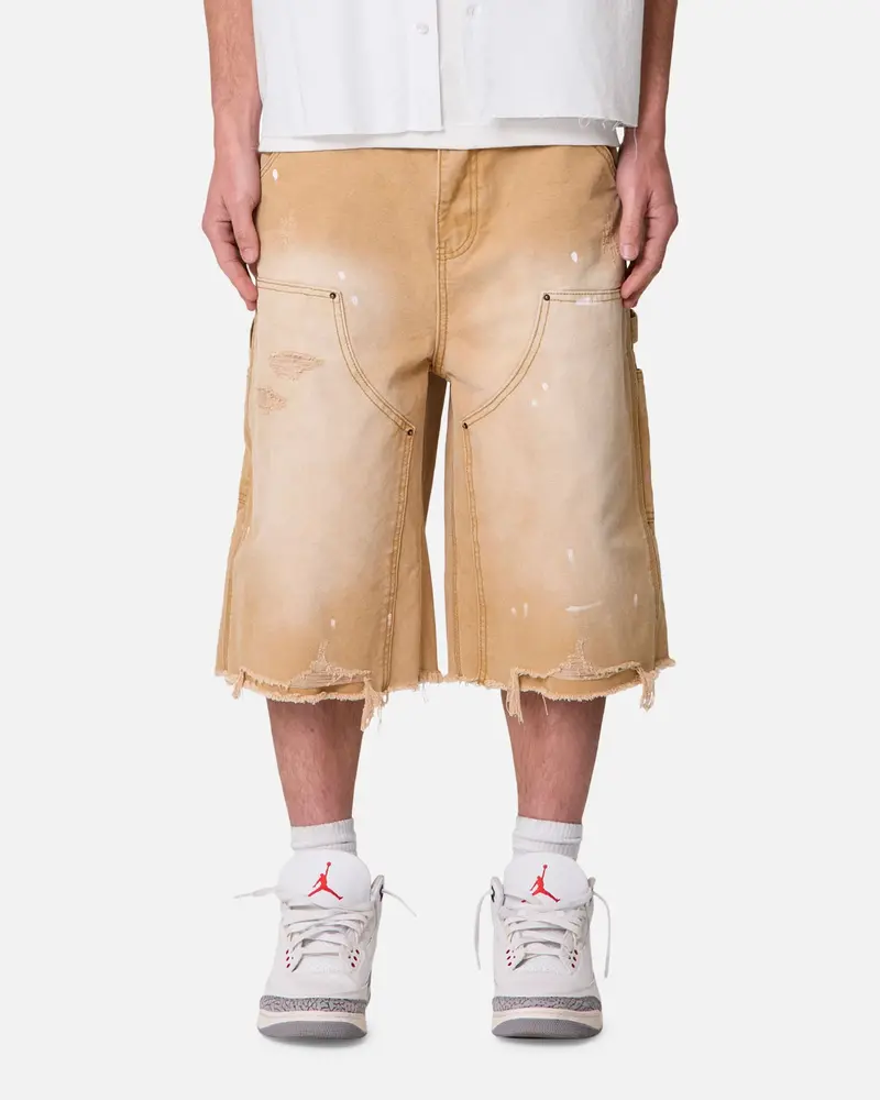 Mnml Ultra Baggy Work Shorts Tan 1