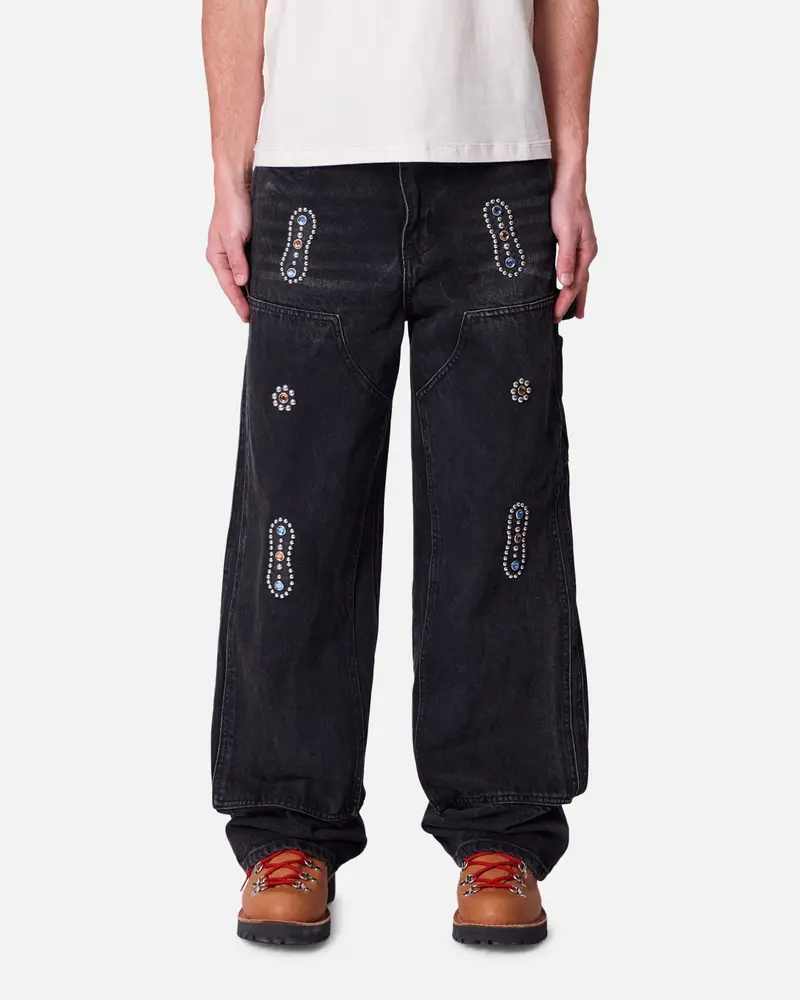 Mnml V734 Western Jewel Denim Jeans Washed Black 1