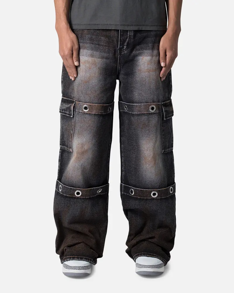 Mnml Void Baggy Ring Denim Jeans Washed Black 1