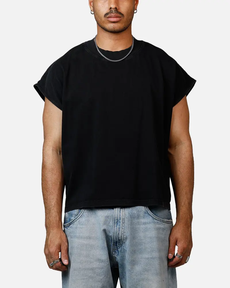Mnml Washed Boxy Tank Top Shirt Washed Black 1