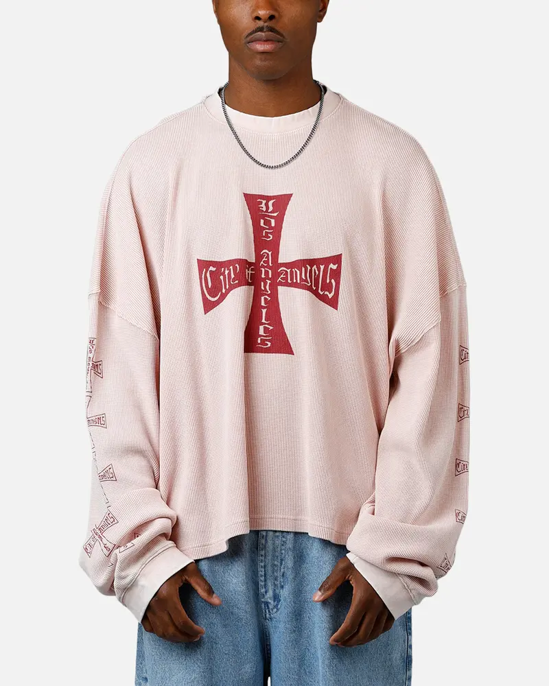Mnml Washed Chopper Thermal Shirt Washed White 1
