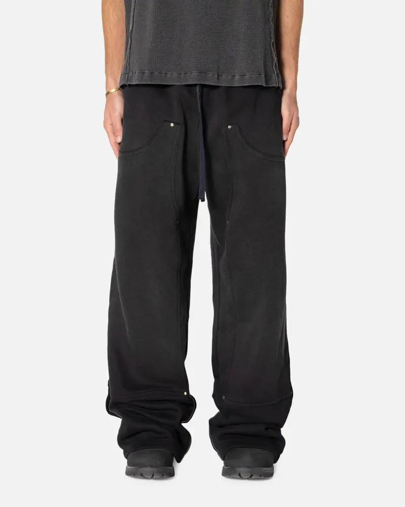 Mnml West Double Knee Sweatpants Washed Black 1
