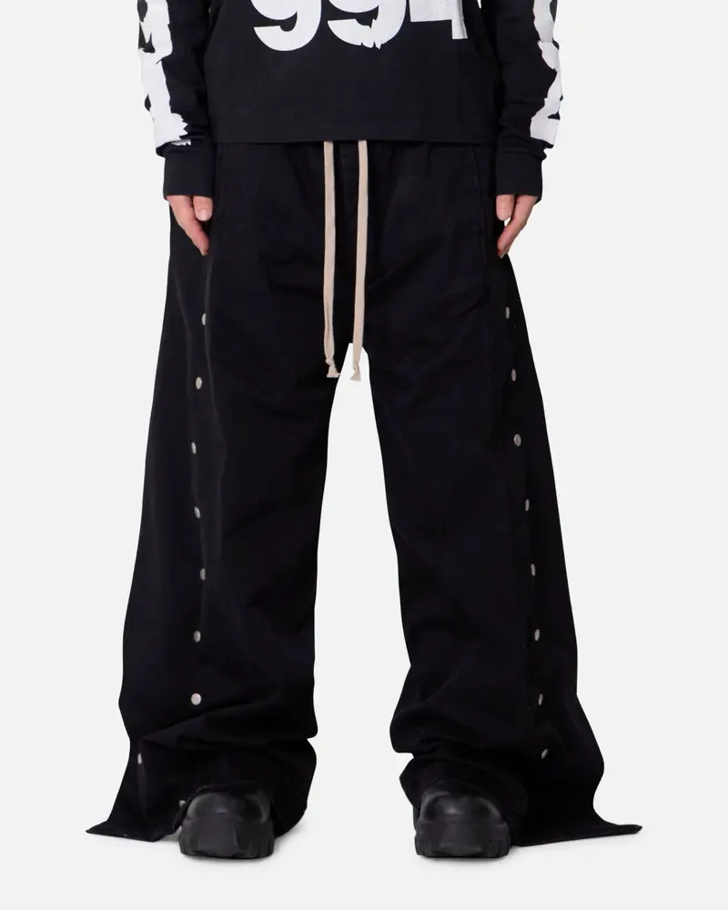Mnml Wide Panel Side Snap Pants Black 1