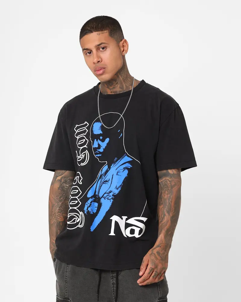 Nas Gods Son Black T-Shirt Washed Black 1
