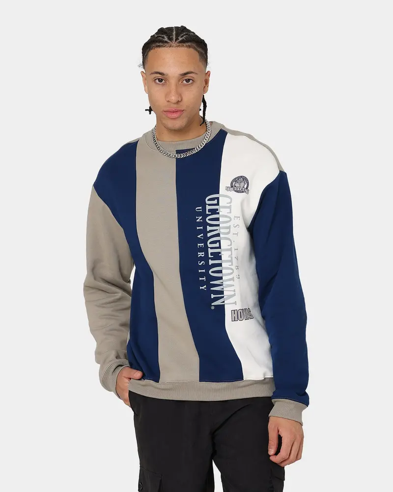 National Collegiate Athletic Association Georgetown Hoyas Vertical Panel Crewneck Grey 1