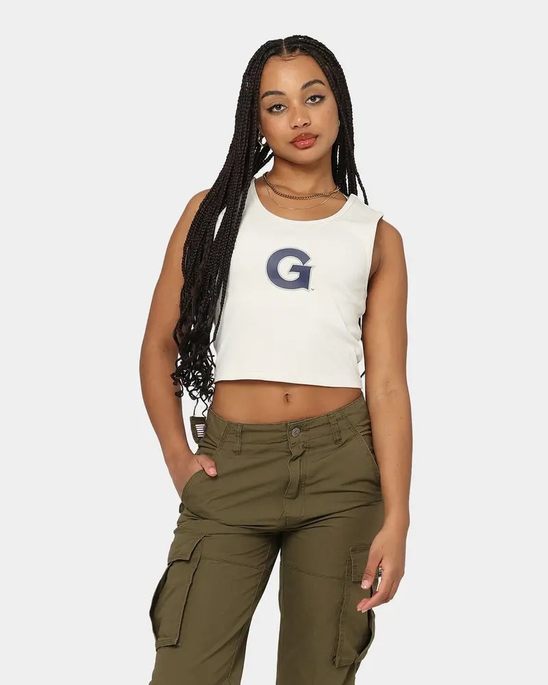National Collegiate Athletic Association Women's Georgetown Hoyas Classic Rib Tank White Sand 1