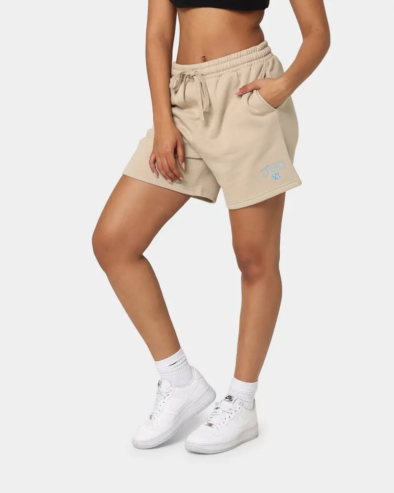 National Collegiate Athletic Association Women's Unc Tar Heels Vintage Embroidered High Waisted Shorts Clay 1