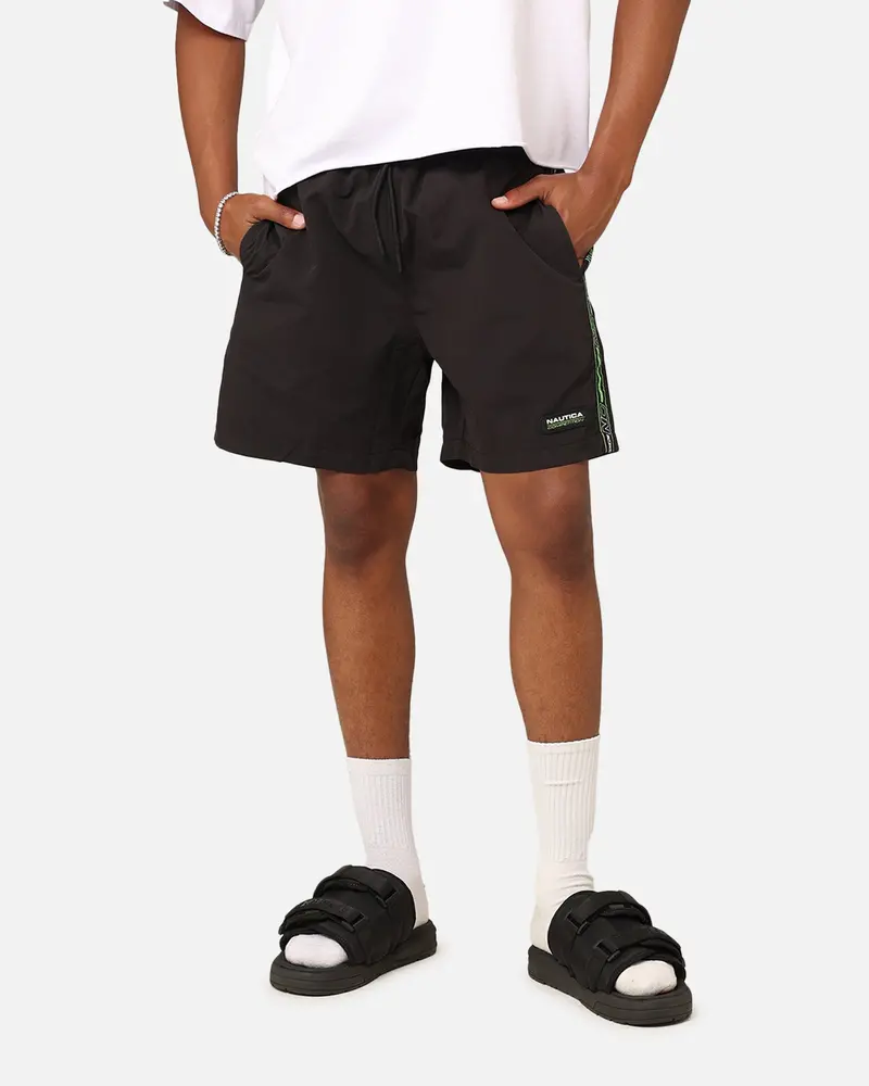 Nautica Button 6" Swim Shorts Black 1