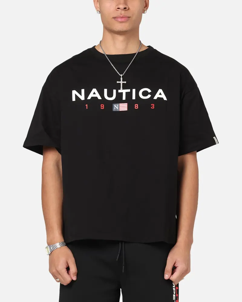 Nautica Letter Logo T-Shirt Black 1