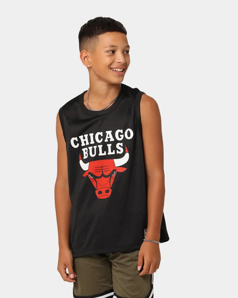 Nba Kids' Chicago Bulls Evan Mesh Tank Singlet Black 1