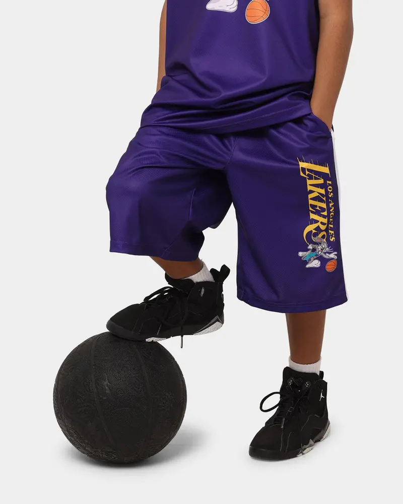 Nba Kid's Nba X Space Jam 2: A New Legacy Los Angeles Lakers Shorts Purple 1