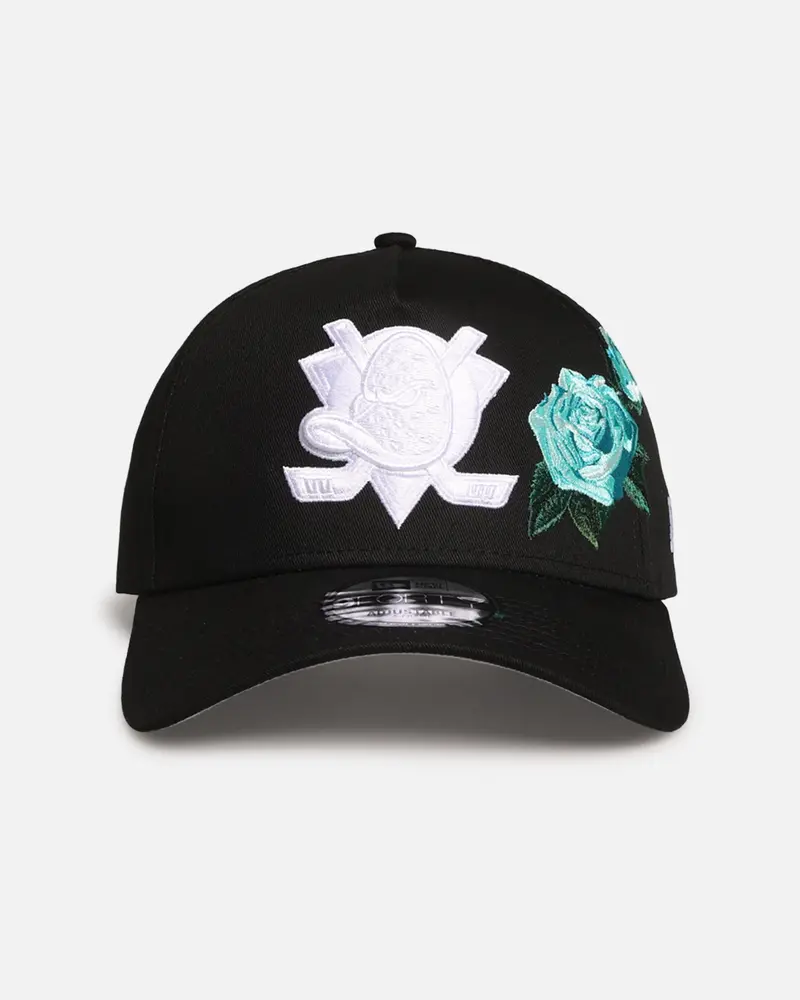 New Era Anaheim Ducks 'Aqua Rose Embroidery' 9Forty A-Frame Snapback Black/Aqua 1